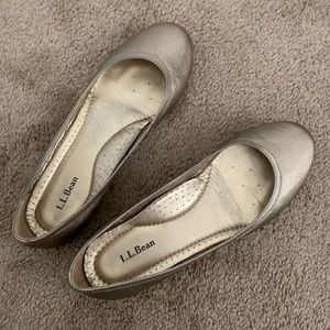 L.L. Bean Gold Leather Flats